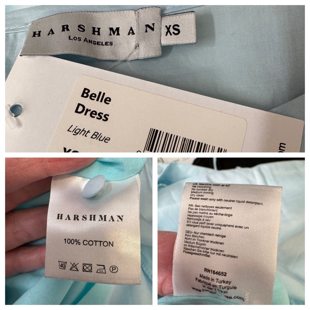 Anthropologie Harshman Belle Midi Dress XS Blue Lace Trim Cottage Boho Romantic - Picture 5 of 8